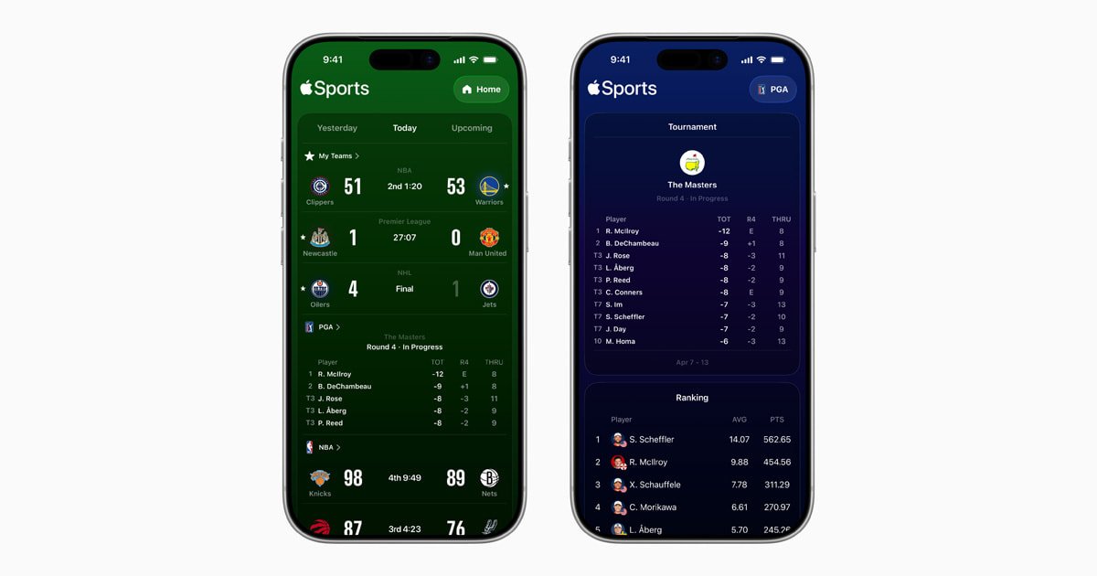 Apple Sports adds golf to its offer