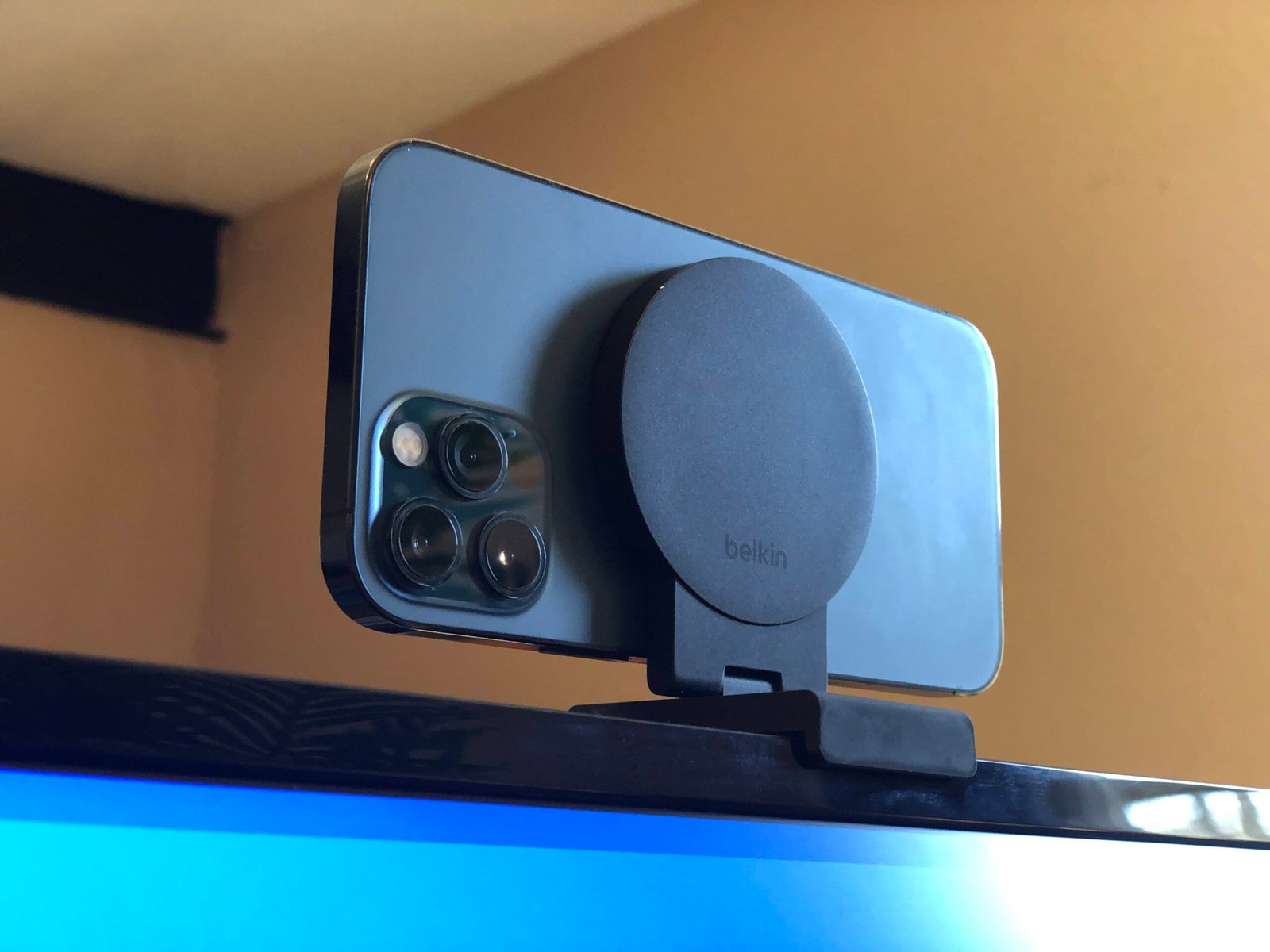 Belkin Display Mount mounted on a display