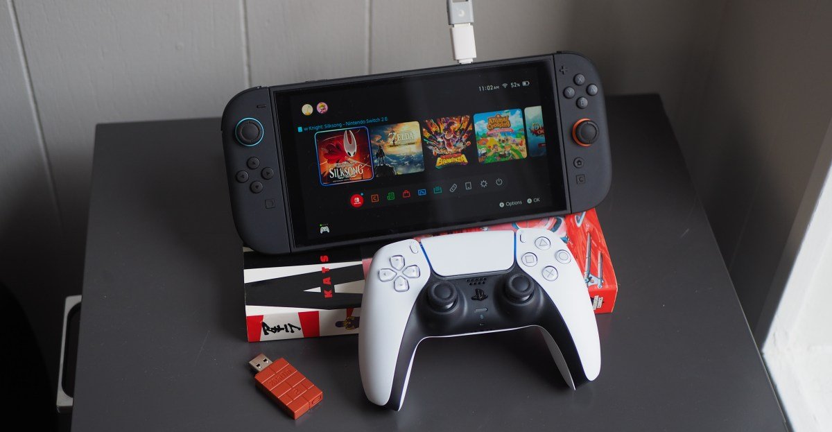 GuliKit's small USB dongle allows you to connect a PS5 controller to the Switch 2