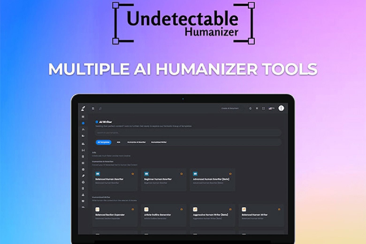Screenshot showing Undetectable Humanizer with the words
