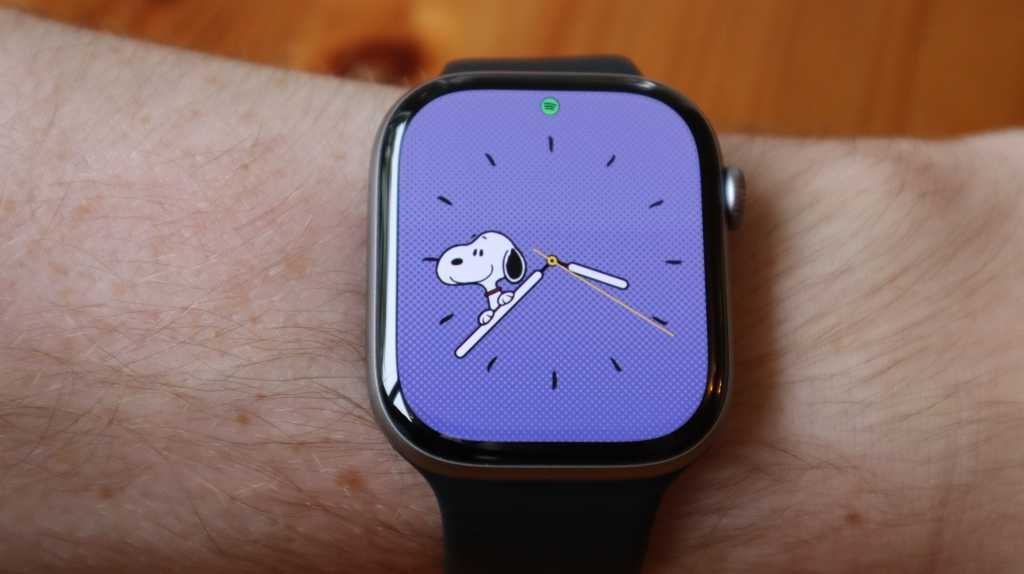The Snoopy watch face on the Apple Watch Series 11