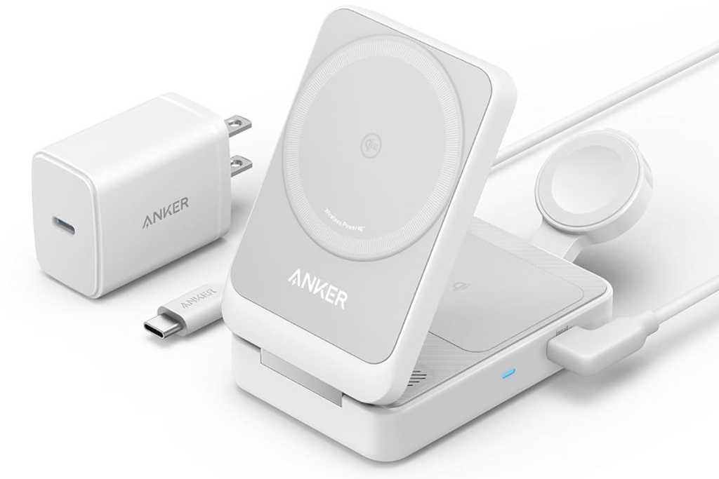 Anker MagGo Qi2 Wireless Charging Station White
