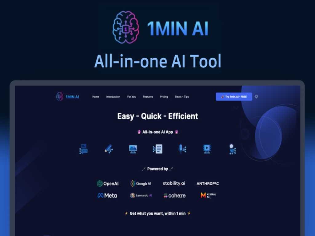 1min.AI Advanced Business Plan Lifetime Subscription