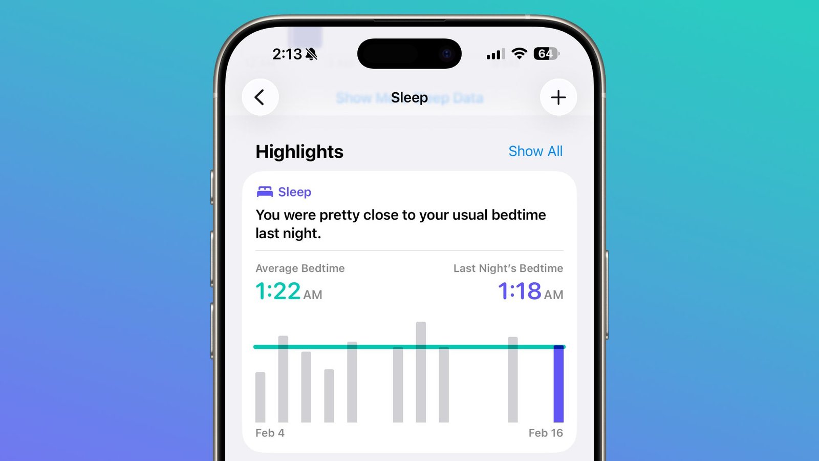 iOS 26.4 adds the average bedtime metric and blood oxygen recovery to the Health app's Vitals chart
