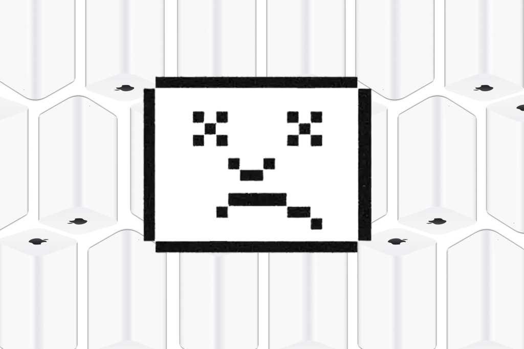 Airport Time Capsules with a sad Mac face