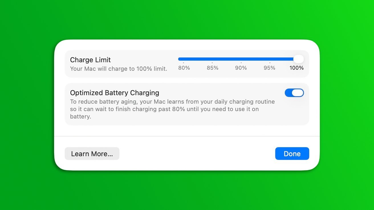 macOS Tahoe 26.4 adds a battery limit slider