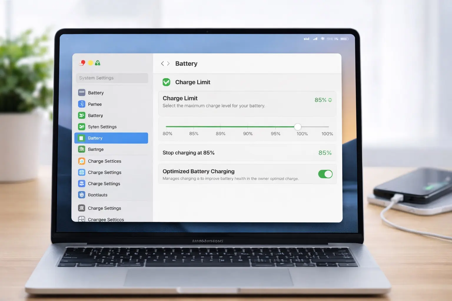 MacBook battery charge limit